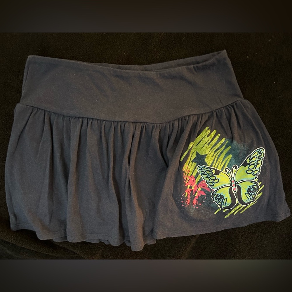SO Navy Blue Junior Girls Skort with Colorful Butterfly Design